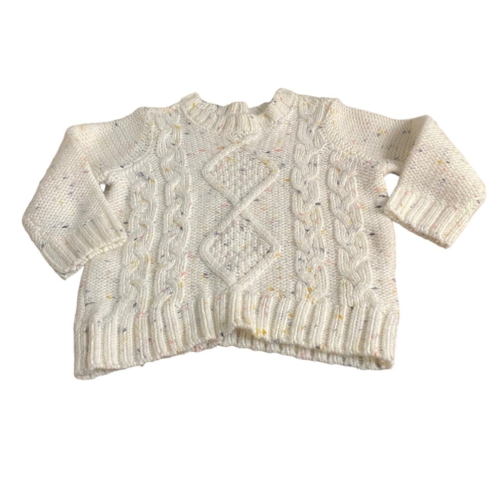 OshKosh B'gosh cream colorful spotted knit pullover crew girls sweater SIZE 18M
